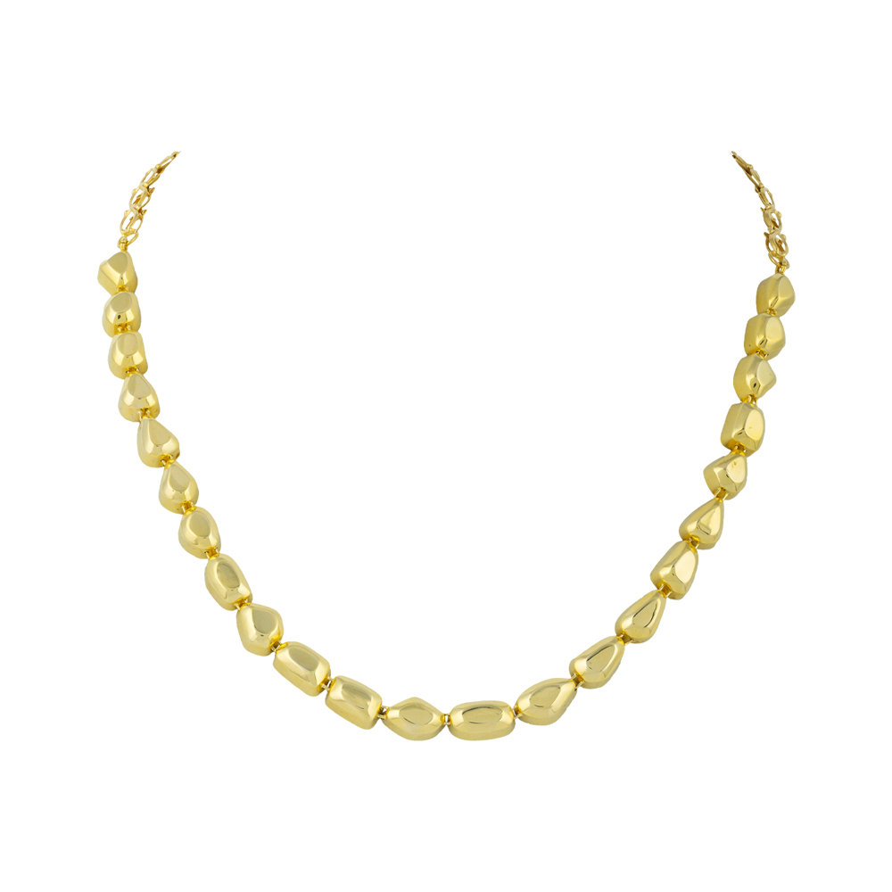 Open Polki Diamond Necklace with Gold Frames